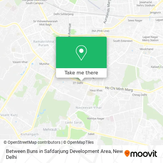 Between Buns in Safdarjung Development Area map