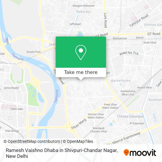 Ramesh Vaishno Dhaba in Shivpuri-Chandar Nagar map