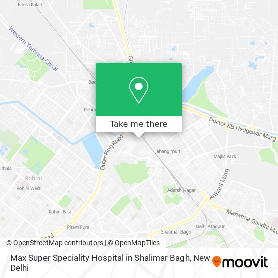 How to get to Max Super Speciality Hospital in Shalimar Bagh in Delhi by bus, metro or train?