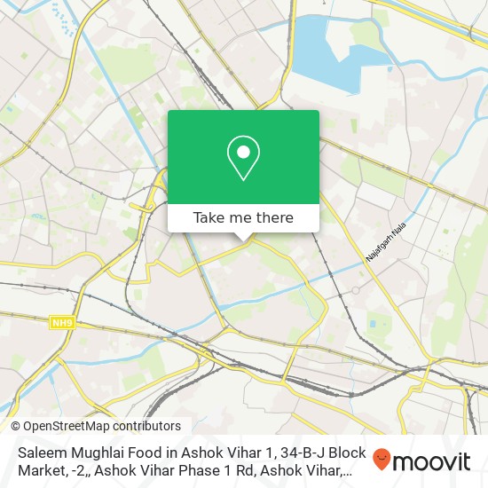 Saleem Mughlai Food in Ashok Vihar 1, 34-B-J Block Market, -2,, Ashok Vihar Phase 1 Rd, Ashok Vihar map