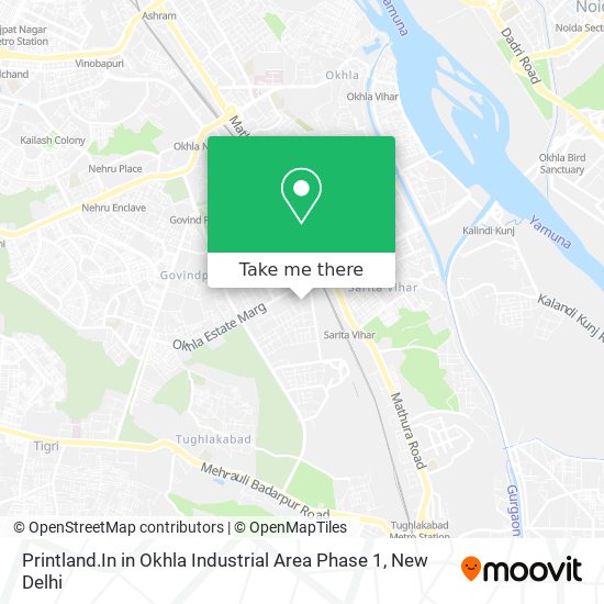 Printland.In in Okhla Industrial Area Phase 1 map