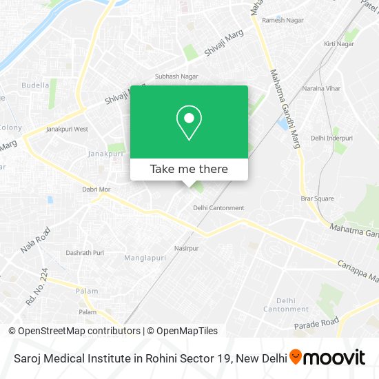 Saroj Medical Institute in Rohini Sector 19 map