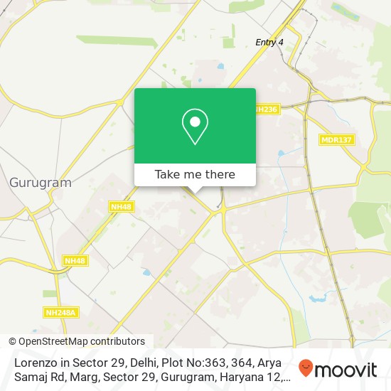 Lorenzo in Sector 29, Delhi, Plot No:363, 364, Arya Samaj Rd, Marg, Sector 29, Gurugram, Haryana 12 map