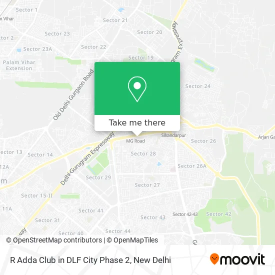 R Adda Club in DLF City Phase 2 map