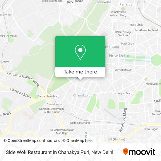 Side Wok Restaurant in Chanakya Puri map