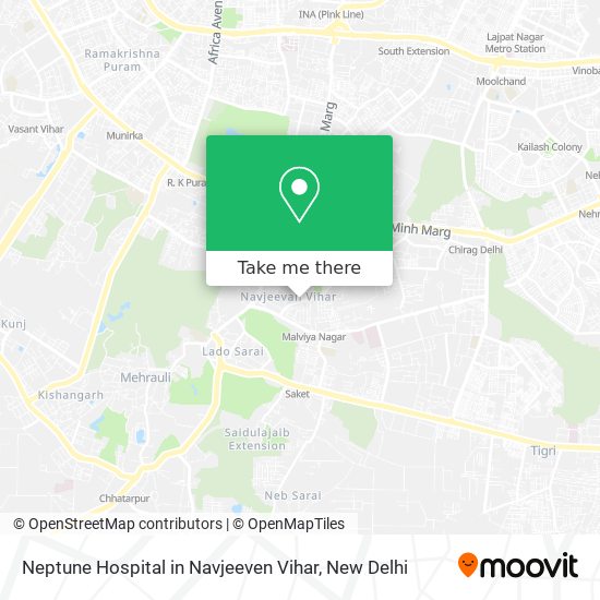 Neptune Hospital in Navjeeven Vihar map