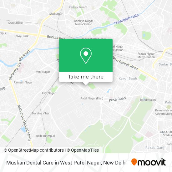 Muskan Dental Care in West Patel Nagar map
