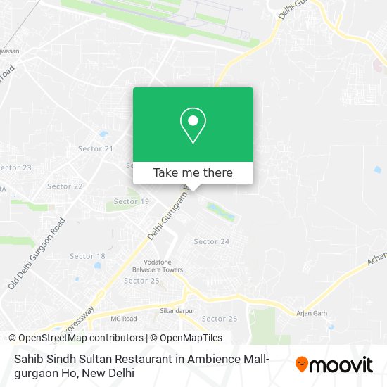 Sahib Sindh Sultan Restaurant in Ambience Mall-gurgaon Ho map