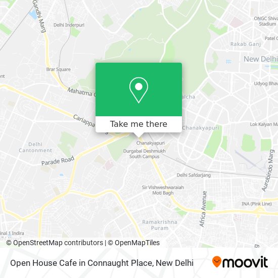 Open House Cafe in Connaught Place map