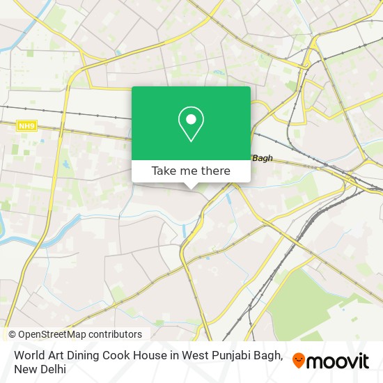 World Art Dining Cook House in West Punjabi Bagh map