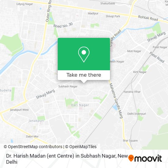 Dr. Harish Madan (ent Centre) in Subhash Nagar map