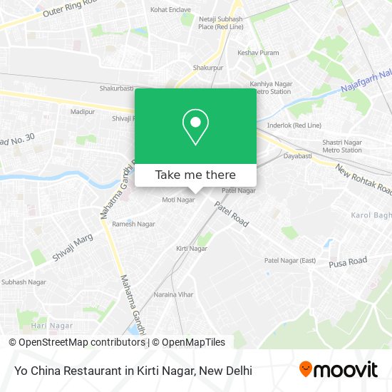 Yo China Restaurant in Kirti Nagar map
