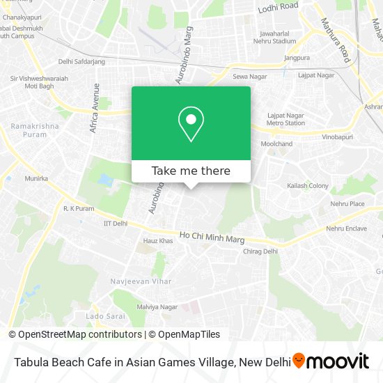 Tabula Beach Cafe in Asian Games Village map