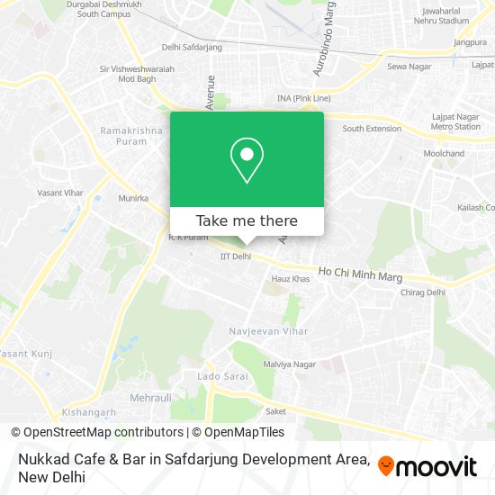 Nukkad Cafe & Bar in Safdarjung Development Area map