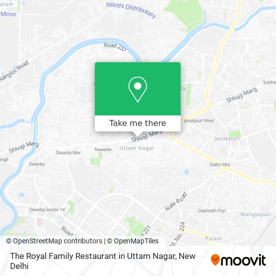 The Royal Family Restaurant in Uttam Nagar map