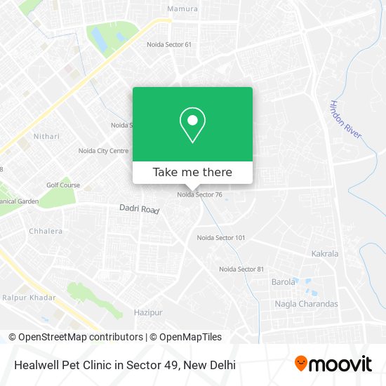 Healwell Pet Clinic in Sector 49 map