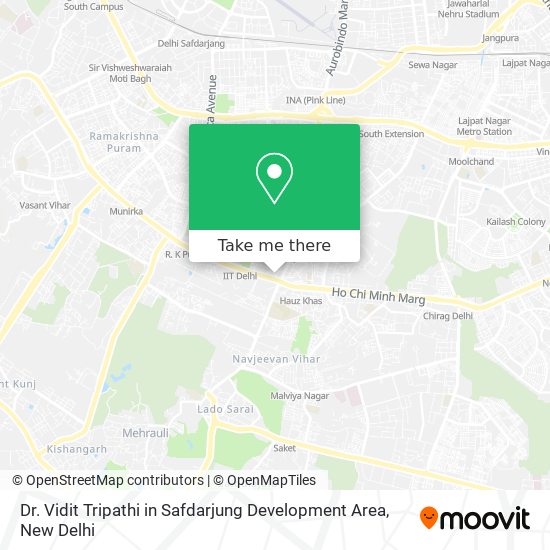 Dr. Vidit Tripathi in Safdarjung Development Area map