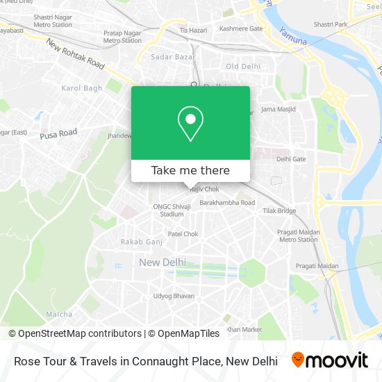 Rose Tour & Travels in Connaught Place map