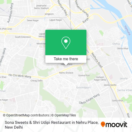 Sona Sweets & Shri Udipi Restaurant in Nehru Place map