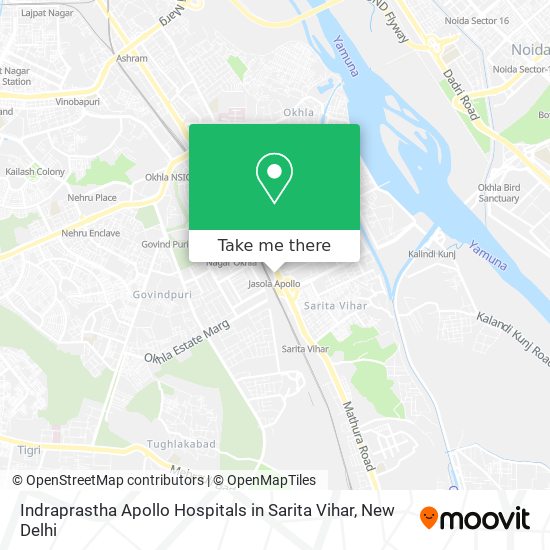 Indraprastha Apollo Hospitals in Sarita Vihar map