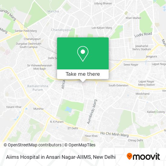 Aiims Hospital in Ansari Nagar-AIIMS map