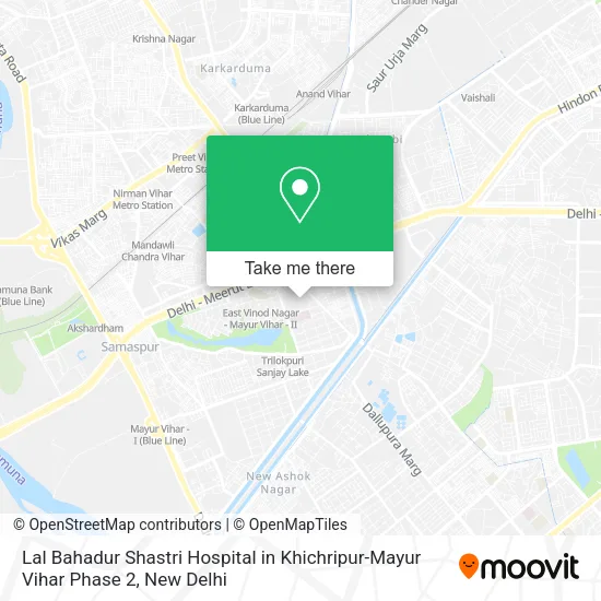 Lal Bahadur Shastri Hospital in Khichripur-Mayur Vihar Phase 2 map