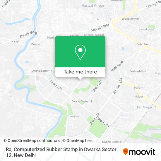 Raj Computerized Rubber Stamp in Dwarka Sector 12 map