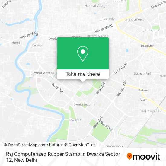 Raj Computerized Rubber Stamp in Dwarka Sector 12 map