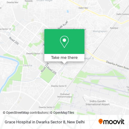 Grace Hospital in Dwarka Sector 8 map