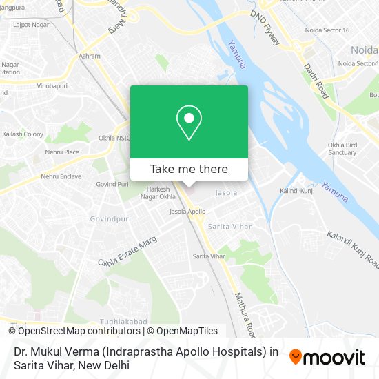 Dr. Mukul Verma (Indraprastha Apollo Hospitals) in Sarita Vihar map