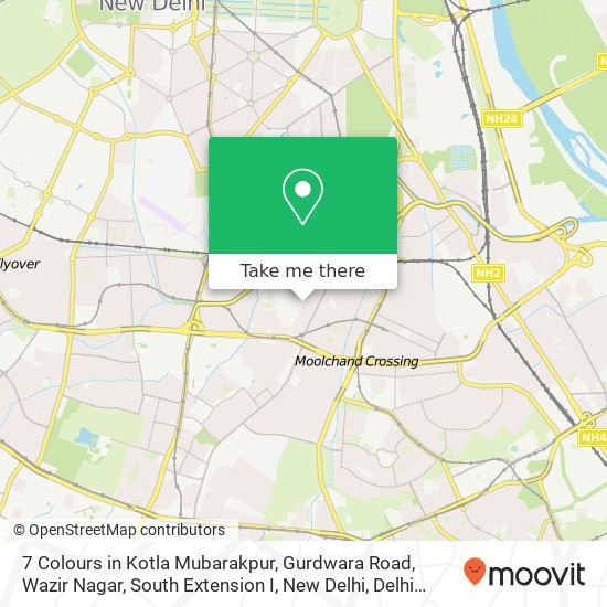 7 Colours in Kotla Mubarakpur, Gurdwara Road, Wazir Nagar, South Extension I, New Delhi, Delhi 1100 map