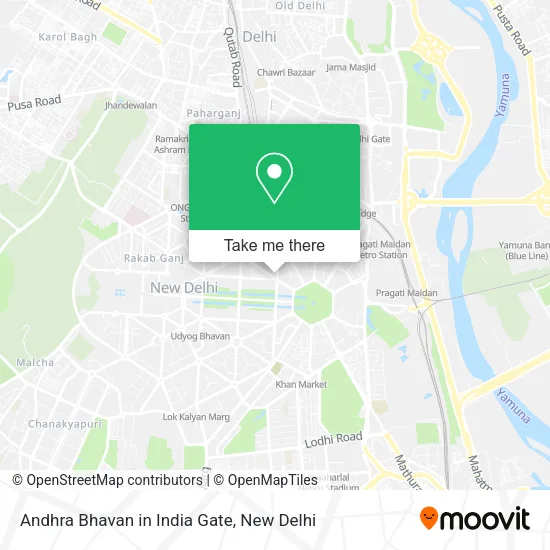 Andhra Bhavan in India Gate map