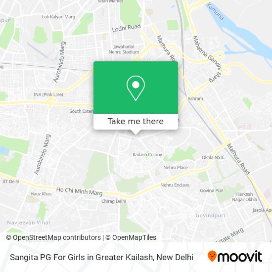 Sangita PG For Girls in Greater Kailash map