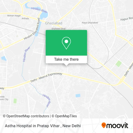 Astha Hospital in Pratap Vihar map
