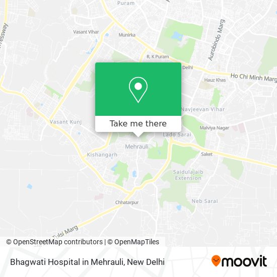 Bhagwati Hospital in Mehrauli map