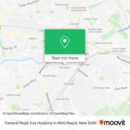 General Nspb Eye Hospital in Moti Nagar map