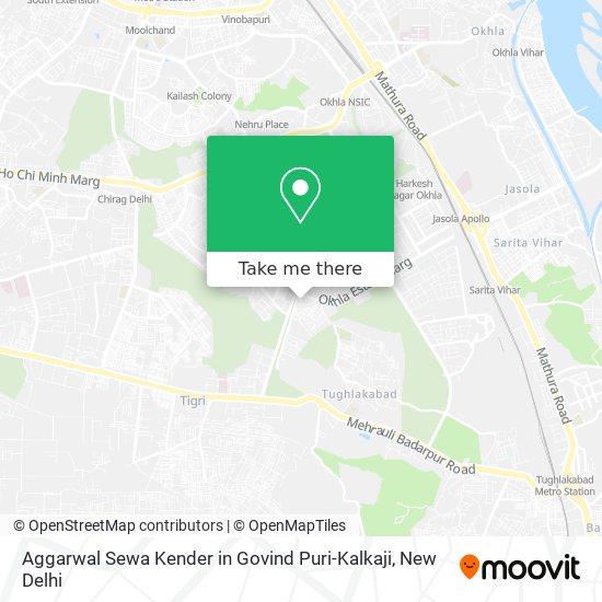 Aggarwal Sewa Kender in Govind Puri-Kalkaji map
