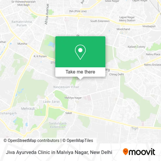 Jiva Ayurveda Clinic in Malviya Nagar map