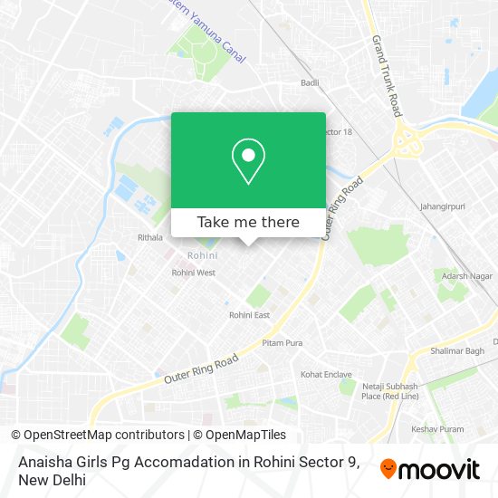 Anaisha Girls Pg Accomadation in Rohini Sector 9 map