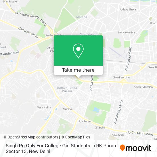 Singh Pg Only For College Girl Students in RK Puram Sector 13 map
