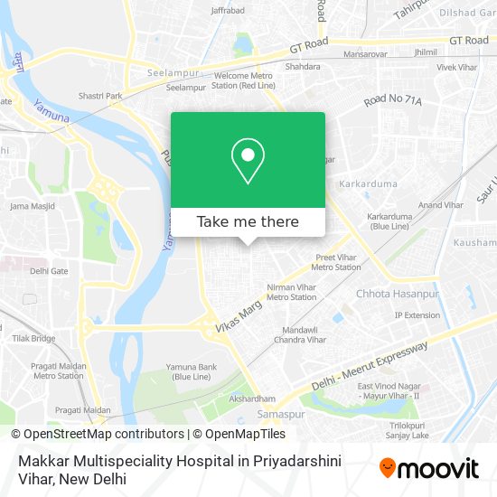 Makkar Multispeciality Hospital in Priyadarshini Vihar map
