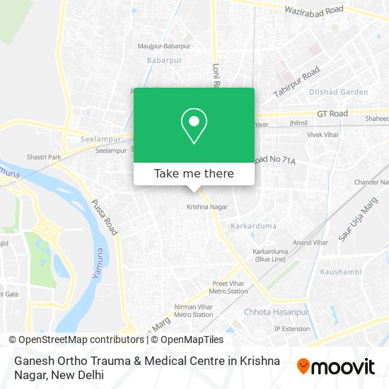 Ganesh Ortho Trauma & Medical Centre in Krishna Nagar map