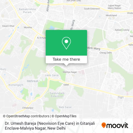 Dr. Umesh Bareja (Neovision Eye Care) in Gitanjali Enclave-Malviya Nagar map