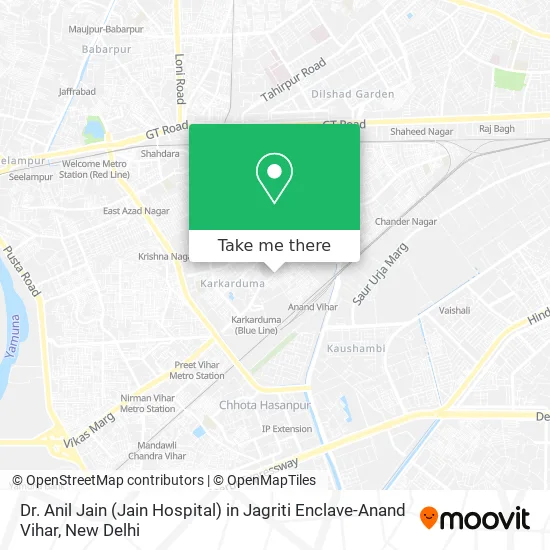 Dr. Anil Jain (Jain Hospital) in Jagriti Enclave-Anand Vihar map