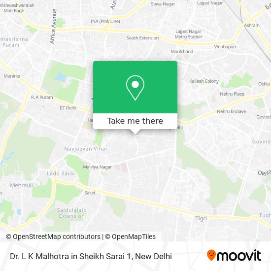 Dr. L K Malhotra in Sheikh Sarai 1 map