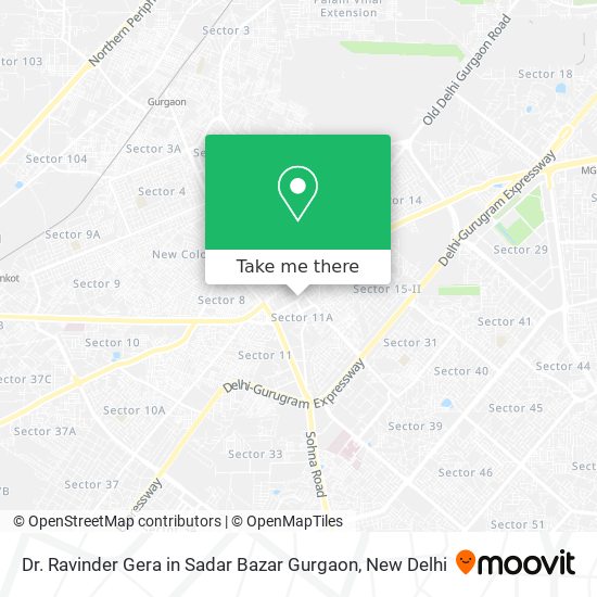 Dr. Ravinder Gera in Sadar Bazar Gurgaon map
