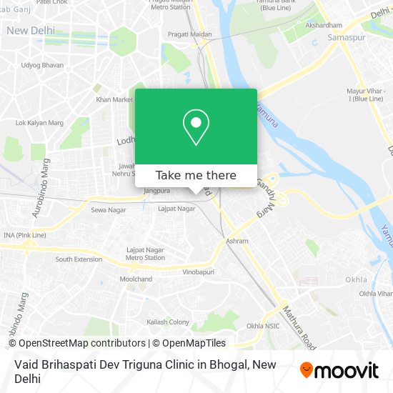 Vaid Brihaspati Dev Triguna Clinic in Bhogal map