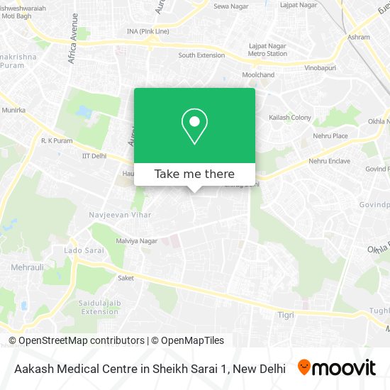Aakash Medical Centre in Sheikh Sarai 1 map