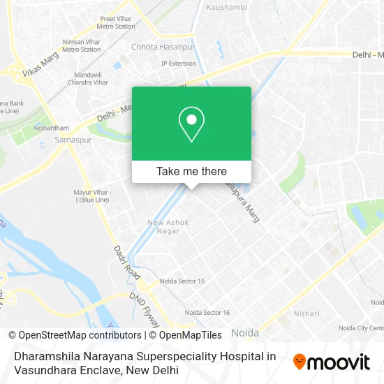 Dharamshila Narayana Superspeciality Hospital in Vasundhara Enclave map
