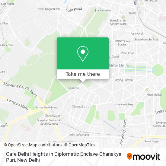 Cafe Delhi Heights in Diplomatic Enclave-Chanakya Puri map